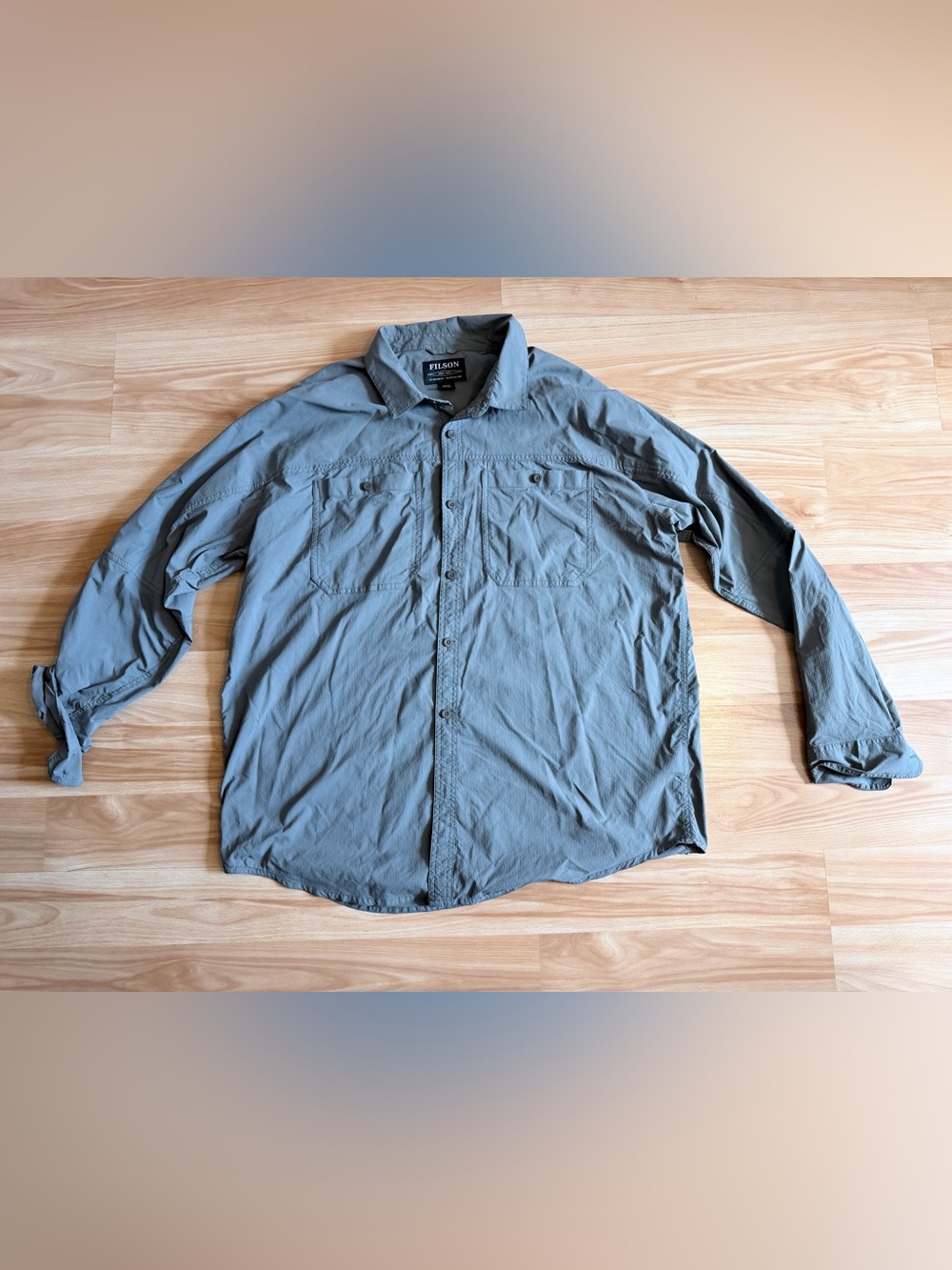 Men’s Filson Alagnak Long Sleeve Shirt in the "Grey Moss" colorway XL